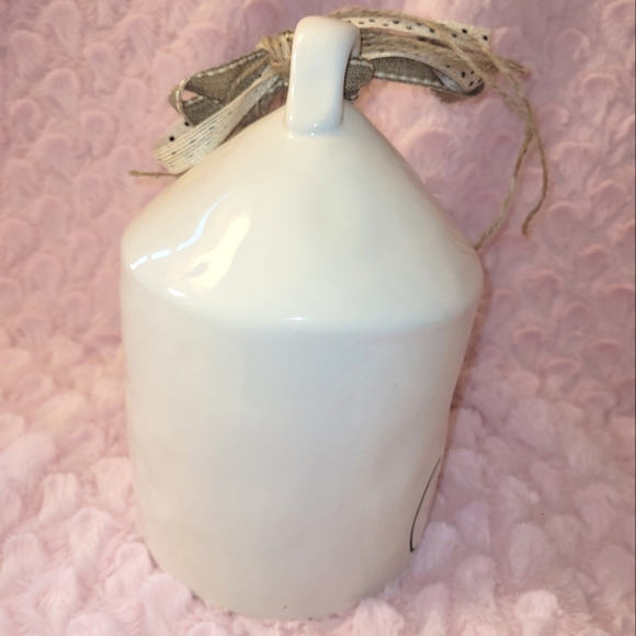 2-sided Rae Dunn "Chirp" birdhouse with ribbon & bird/branch print on back. - Picture 6 of 16